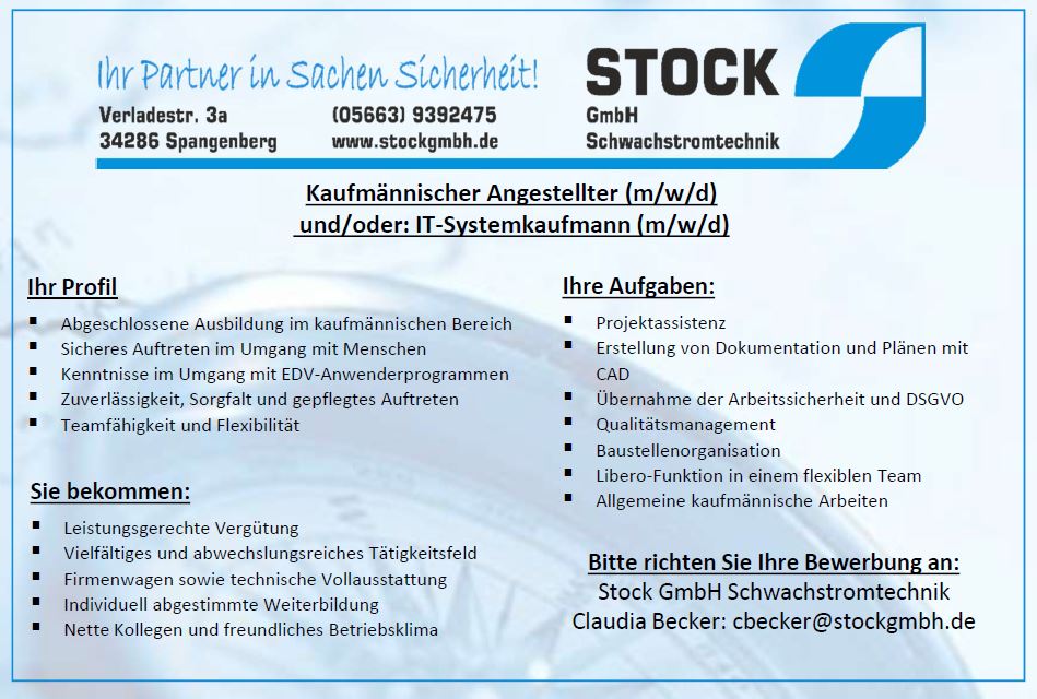 Jobangebote - Stock GmbH - Schwachstromtechnik